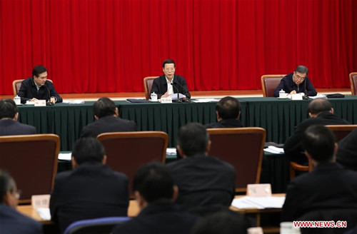 Chinese Vice Premier Zhang Gaoli (C, back) presides over a work conference on Belt and Road development in Beijing, capital of China, Feb. 10, 2017. (Xinhua/Ma Zhancheng) Chinese Vice Premier Zhang Gaoli (C, back) presides over a work conference on Belt and Road development in Beijing, capital of China, Feb. 10, 2017. (Xinhua/Ma Zhancheng)