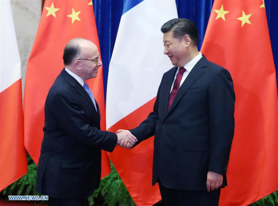 Chinese President Xi Jinping (R) meets with French Prime Minister Bernard Cazeneuve in Beijing, capital of China, Feb. 22, 2017. (Xinhua/Yao Dawei) Chinese President Xi Jinping (R) meets with French Prime Minister Bernard Cazeneuve in Beijing, capital of China, Feb. 22, 2017. (Xinhua/Yao Dawei)