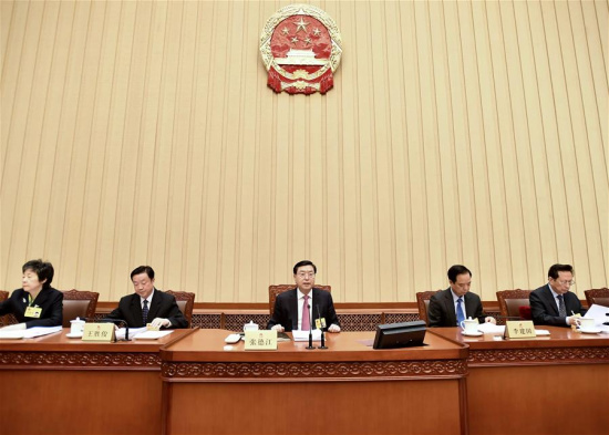 Zhang Dejiang (C), chairman of the Standing Committee of China's National People's Congress (NPC), presides over a bimonthly session of the 12th NPC Standing Committee in Beijing, capital of China, Feb. 22, 2017. (Xinhua/Li Tao) Zhang Dejiang (C), chairman of the Standing Committee of China's National People's Congress (NPC), presides over a bimonthly session of the 12th NPC Standing Committee in Beijing, capital of China, Feb. 22, 2017. (Xinhua/Li Tao)