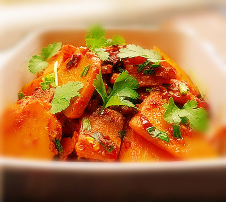 Braised pumpkin with Lao Gan Ma. (File photo) Braised pumpkin with Lao Gan Ma. (File photo)