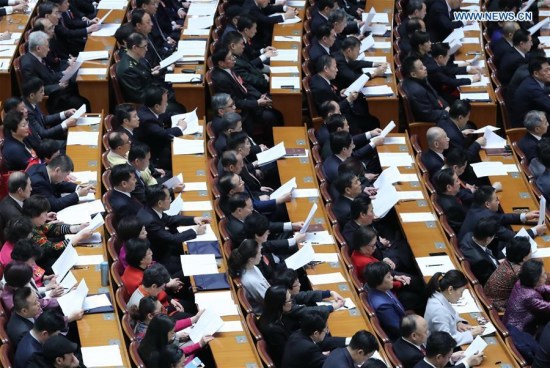 The fifth session of the 12th National Committee of the Chinese People's Political Consultative Conference (CPPCC), China's top political advisory body, opens at the Great Hall of the People in Beijing, capital of China, March 3, 2017. (Xinhua/Liu Weibing) The fifth session of the 12th National Committee of the Chinese People's Political Consultative Conference (CPPCC), China's top political advisory body, opens at the Great Hall of the People in Beijing, capital of China, March 3, 2017. (Xinhua/Liu Weibing)
