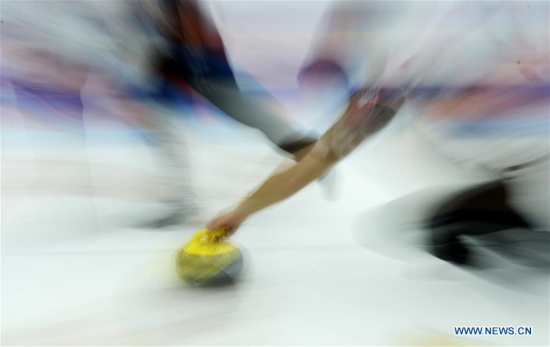 Raphael Maerki of Switzerland delivers a shot during the China Qinghai international curling competition between the U.S. and Switzerland in Xining, Qinghai Province, Dec. 13, 2016. (Photo/Xinhua) Raphael Maerki of Switzerland delivers a shot during the China Qinghai international curling competition between the U.S. and Switzerland in Xining, Qinghai Province, Dec. 13, 2016. (Photo/Xinhua)