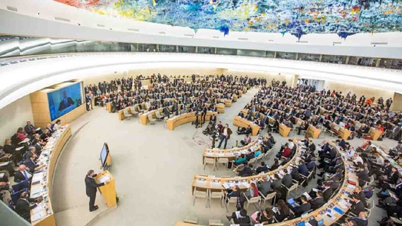 The 34th session of the United Nations Human Rights Council was held in Geneva. (Photo/CGTN) The 34th session of the United Nations Human Rights Council was held in Geneva. (Photo/CGTN)