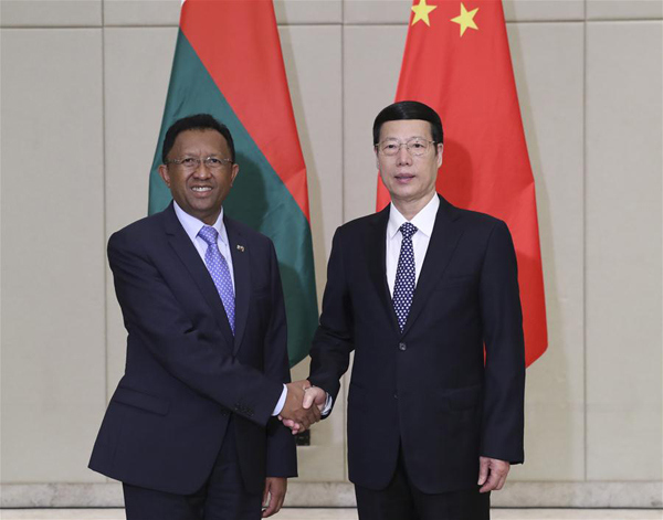 Chinese Vice Premier Zhang Gaoli (R) meets with President of Madagascar Hery Rajaonarimampianina, at the Boao Forum for Asia (BFA) Annual Conference 2017 in Boao, south China's Hainan Province, March 24, 2017. (Xinhua/Xie Huanchi) Chinese Vice Premier Zhang Gaoli (R) meets with President of Madagascar Hery Rajaonarimampianina, at the Boao Forum for Asia (BFA) Annual Conference 2017 in Boao, south China's Hainan Province, March 24, 2017. (Xinhua/Xie Huanchi)