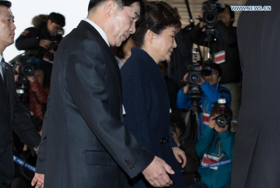 Ousted South Korean President Park Geun-hye arrives at the prosecutors' office in Seoul, South Korea, March 21, 2017. (Xinhua/Lee Sang-ho) Ousted South Korean President Park Geun-hye arrives at the prosecutors' office in Seoul, South Korea, March 21, 2017. (Xinhua/Lee Sang-ho)