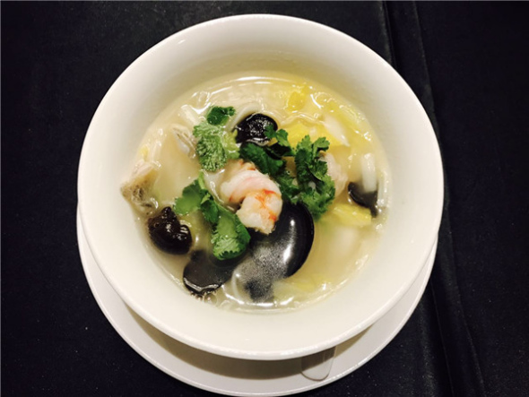 Penglai noodles by Hu Limei at Hilton Beijing Wangfujing on March 2, 2017. (Photo by Jiang Wanjuan/chinadaily.com.cn) Penglai noodles by Hu Limei at Hilton Beijing Wangfujing on March 2, 2017. (Photo by Jiang Wanjuan/chinadaily.com.cn)