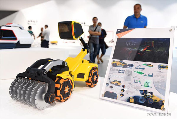 An awarded work is displayed at the Jinjiang international industrial design park at Jinjiang, Southeast China's Fujian province, on Oct 25, 2016. A total of 30 items from Chinese, Italian and Korean companies and institutions were awarded at 2016 Fujian Industrial Design (Jinjiang) Competition in five categories. (Photo/Xinhua) An awarded work is displayed at the Jinjiang international industrial design park at Jinjiang, Southeast China's Fujian province, on Oct 25, 2016. A total of 30 items from Chinese, Italian and Korean companies and institutions were awarded at 2016 Fujian Industrial Design (Jinjiang) Competition in five categories. (Photo/Xinhua)