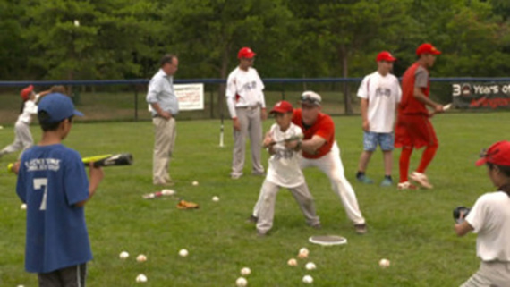 A Chinese baseball team trained by an American coach. (Photo/CGTN) A Chinese baseball team trained by an American coach. (Photo/CGTN)