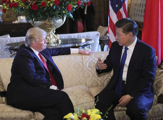 President Xi Jinping talks with his U.S. counterpart Donald Trump at Mar-a-Lago state in Palm Beach, Florida, U.S., April 6, 2017. President Xi Jinping talks with his U.S. counterpart Donald Trump at Mar-a-Lago state in Palm Beach, Florida, U.S., April 6, 2017.