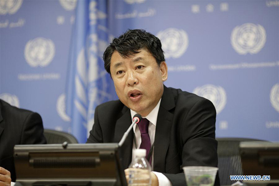 The Democratic People's Republic of Korea (DPRK) ambassador to the United Nations Kim In Ryong speaks during a press conference at the United Nations headquarters in New York on April 17, 2017. (Xinhua/Li Muzi) The Democratic People's Republic of Korea (DPRK) ambassador to the United Nations Kim In Ryong speaks during a press conference at the United Nations headquarters in New York on April 17, 2017. (Xinhua/Li Muzi)