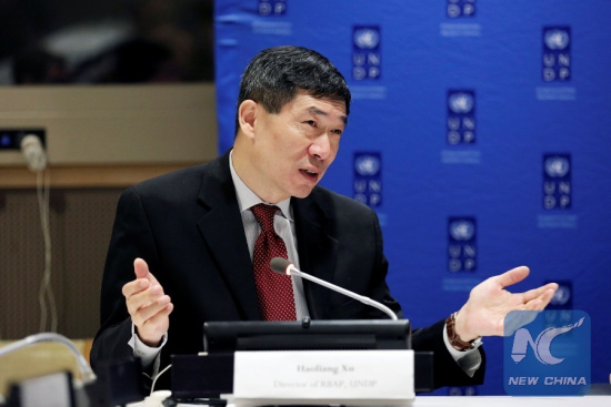 Xu Haoliang, the assistant administrator of UNDP, is pictured during an event at the UN headquarters in New York, May 3, 2017. (Xinhua/Li Muzi) Xu Haoliang, the assistant administrator of UNDP, is pictured during an event at the UN headquarters in New York, May 3, 2017. (Xinhua/Li Muzi)