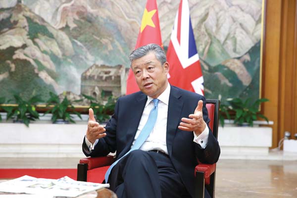 Chinese ambassador to the United Kingdom Liu Xiaoming receives an exclusive interview with China Daily. (Photo/China Daily) Chinese ambassador to the United Kingdom Liu Xiaoming receives an exclusive interview with China Daily. (Photo/China Daily)
