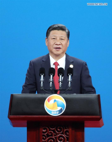 Chinese President Xi Jinping delivers a keynote speech at the opening ceremony of the Belt and Road Forum (BRF) for International Cooperation in Beijing, capital of China, May 14, 2017. (Xinhua/Wang Ye) Chinese President Xi Jinping delivers a keynote speech at the opening ceremony of the Belt and Road Forum (BRF) for International Cooperation in Beijing, capital of China, May 14, 2017. (Xinhua/Wang Ye)