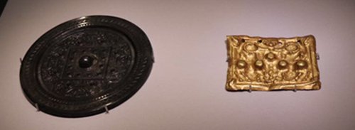 A Three Kingdoms Period (220-280) gold plate with double-deer pattern (Photo: Huang Tingting/GT) A Three Kingdoms Period (220-280) gold plate with double-deer pattern (Photo: Huang Tingting/GT)