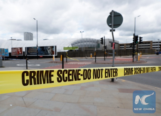 Police secure theManchesterArena in Manchester, Britain, May 23, 2017. A total of 22 people were killed and 59 others injured in a suicide terrorattackatManchesterArena Monday night. (Xinhua/Han Yan) Police secure theManchesterArena in Manchester, Britain, May 23, 2017. A total of 22 people were killed and 59 others injured in a suicide terrorattackatManchesterArena Monday night. (Xinhua/Han Yan)