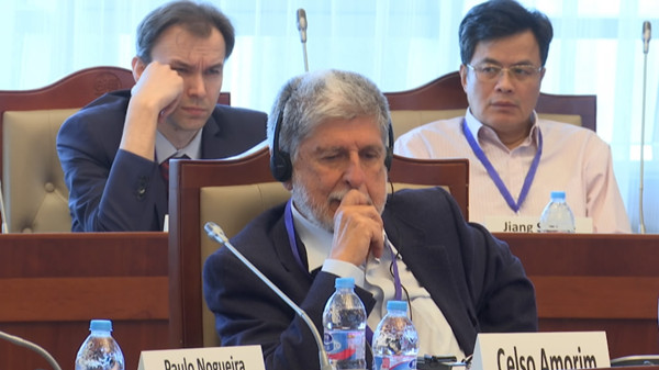 Former Brazilian foreign affairs and defense minister Celso Amorim, at BRICS Pragmatic Forum held in Shanghai on May 25, 2017. (CGTN Photo) Former Brazilian foreign affairs and defense minister Celso Amorim, at BRICS Pragmatic Forum held in Shanghai on May 25, 2017. (CGTN Photo)