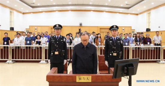 Wang Baoan, former head of the National Bureau of Statistics, stands trial at the Intermediate People's Court of Zhangjiakou, north China's Hebei Province, May 31, 2017. (Xinhua) Wang Baoan, former head of the National Bureau of Statistics, stands trial at the Intermediate People's Court of Zhangjiakou, north China's Hebei Province, May 31, 2017. (Xinhua)