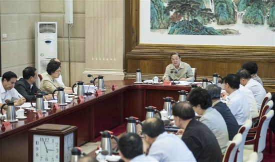 Yu Zhengsheng, chairman of the National Committee of the Chinese People's Political Consultative Conference, hosts a symposium attended by representatives of non-Communist parties and those without party affiliation, in Beijing, capital of China, June 1, 2017. (Xinhua/Li Tao) Yu Zhengsheng, chairman of the National Committee of the Chinese People's Political Consultative Conference, hosts a symposium attended by representatives of non-Communist parties and those without party affiliation, in Beijing, capital of China, June 1, 2017. (Xinhua/Li Tao)