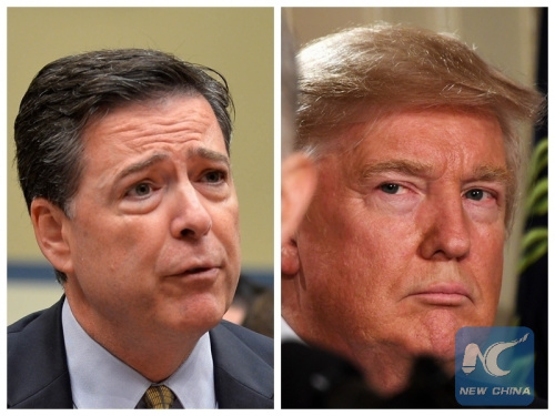 A combination photo shows former U.S. FBI Director James Comey testifies over investigation into Hillary Clinton's email system, on Capitol Hill in Washington D.C. on July 7, 2016, and U.S. President Donald Trump nominates Judge Neil Gorsuch as the new justice for the Supreme Court in Washington D.C., the United States, on Jan. 31, 2017. (Xinhua) A combination photo shows former U.S. FBI Director James Comey testifies over investigation into Hillary Clinton's email system, on Capitol Hill in Washington D.C. on July 7, 2016, and U.S. President Donald Trump nominates Judge Neil Gorsuch as the new justice for the Supreme Court in Washington D.C., the United States, on Jan. 31, 2017. (Xinhua)