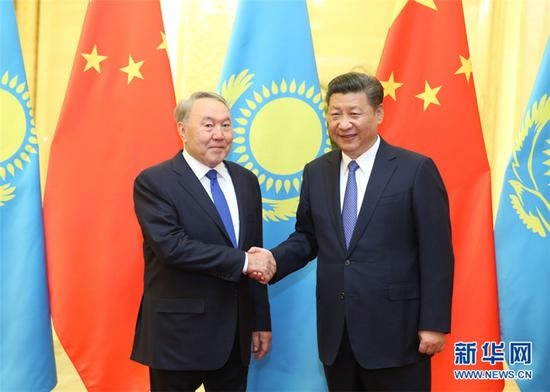 Chinese President Xi Jinping meets his Kazakh counterpart Nursultan Nazarbayev on the sidelines of the Belt and Road Forum on May 14 in Beijing. (Photo/Xinhua) Chinese President Xi Jinping meets his Kazakh counterpart Nursultan Nazarbayev on the sidelines of the Belt and Road Forum on May 14 in Beijing. (Photo/Xinhua)
