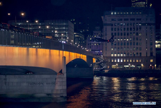 Photo taken on June 4, 2017 shows the general view of London Bridge after the terror attack in London, Britain. (Xinhua) Photo taken on June 4, 2017 shows the general view of London Bridge after the terror attack in London, Britain. (Xinhua)