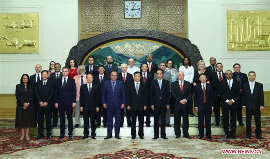 Liu Yunshan (C, front), a member of the Standing Committee of the Political Bureau of the Communist Party of China (CPC) Central Committee, meets with representatives of media from BRICS countries who are here for the BRICS Media Forum in Beijing, capital of China, June 7, 2017. (Xinhua/Xie Huanchi) Liu Yunshan (C, front), a member of the Standing Committee of the Political Bureau of the Communist Party of China (CPC) Central Committee, meets with representatives of media from BRICS countries who are here for the BRICS Media Forum in Beijing, capital of China, June 7, 2017. (Xinhua/Xie Huanchi)