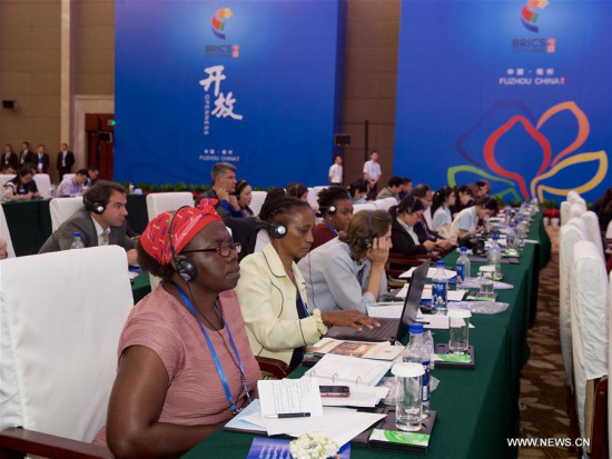 Attendees listen at the BRICS Politial Parties, Think-tanks and Civil Society Organizations Forum in Fuzhou, capital of southeast China's Fujian Province, June 12, 2017. (Xinhua/Jiang Kehong) Attendees listen at the BRICS Politial Parties, Think-tanks and Civil Society Organizations Forum in Fuzhou, capital of southeast China's Fujian Province, June 12, 2017. (Xinhua/Jiang Kehong)
