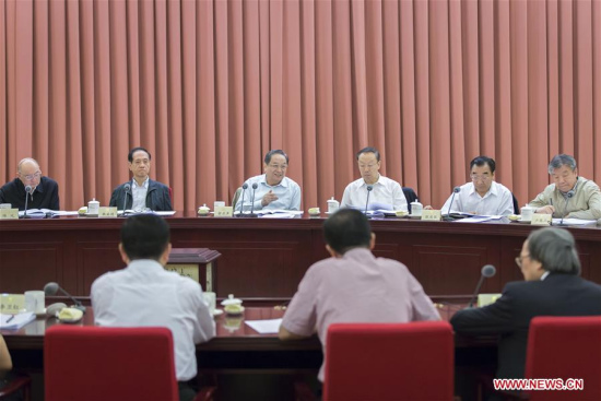 Yu Zhengsheng (3rd L), chairman of the National Committee of the Chinese People's Political Consultative Conference (CPPCC), presides over a biweekly consultation meeting on managerial standards for catering to ensure food quality on campus, in Beijing, capital of China, June 22, 2017. (Xinhua/Cui Xinyu) Yu Zhengsheng (3rd L), chairman of the National Committee of the Chinese People's Political Consultative Conference (CPPCC), presides over a biweekly consultation meeting on managerial standards for catering to ensure food quality on campus, in Beijing, capital of China, June 22, 2017. (Xinhua/Cui Xinyu)