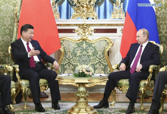 Chinese President Xi Jinping holds talks with his Russian counterpart Vladimir Putin at the Kremlin in Moscow, Russia, July 4, 2017. (Xinhua/Xie Huanchi) Chinese President Xi Jinping holds talks with his Russian counterpart Vladimir Putin at the Kremlin in Moscow, Russia, July 4, 2017. (Xinhua/Xie Huanchi)
