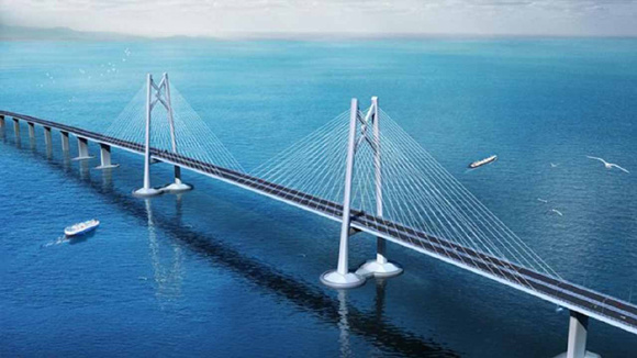 Major part of construction of the Hong Kong-Zhuhai-Macao Bridge is completed on July 7, 2017. (Photo/CGTN) Major part of construction of the Hong Kong-Zhuhai-Macao Bridge is completed on July 7, 2017. (Photo/CGTN)