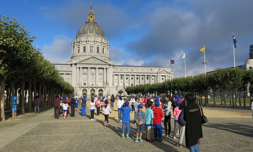 Chinese primary school students visit the city hall of San Francisco during a summer camp tour. (Photo: Li Qian/GT) Chinese primary school students visit the city hall of San Francisco during a summer camp tour. (Photo: Li Qian/GT)