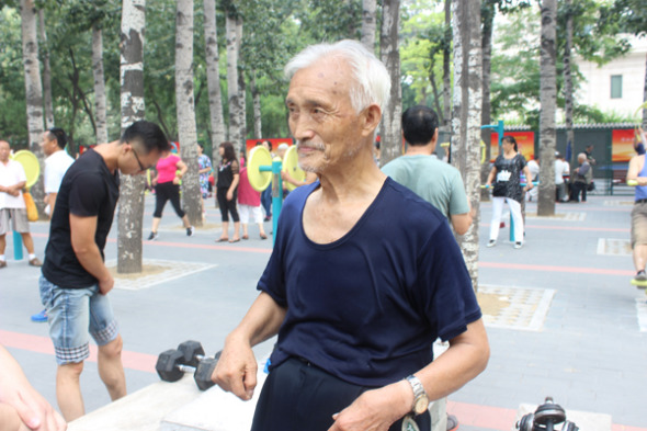 Guo does physical exercise in the Ritan Park, Beijing. [Photo by Nanda Lal Tiwari Guo does physical exercise in the Ritan Park, Beijing. [Photo by Nanda Lal Tiwari