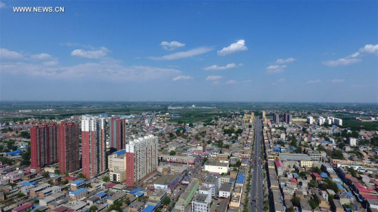 Photo taken on April 21, 2017 shows the scenery of the county seat of Rongcheng, north China's Hebei Province. (Photo/Xinhua) Photo taken on April 21, 2017 shows the scenery of the county seat of Rongcheng, north China's Hebei Province. (Photo/Xinhua)