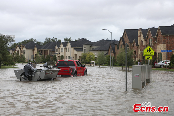 Hurricane Harvey causes mass flooding in Houston, Texas, Aug. 29, 2017. (Photo: China News Service/Zeng Jingning) Hurricane Harvey causes mass flooding in Houston, Texas, Aug. 29, 2017. (Photo: China News Service/Zeng Jingning)