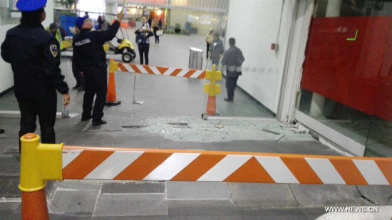 Policemen guard at the Mexico City International Airport after an earthquake jolted Mexico City, capital of Mexico, on Sept. 8, 2017. A powerful earthquake measuring 8.0 on the Richter scale struck off Mexico's southern coast on late Thursday, the United States Geological Survey (USGS) said. (Xinhua/Str) Policemen guard at the Mexico City International Airport after an earthquake jolted Mexico City, capital of Mexico, on Sept. 8, 2017. A powerful earthquake measuring 8.0 on the Richter scale struck off Mexico's southern coast on late Thursday, the United States Geological Survey (USGS) said. (Xinhua/Str)