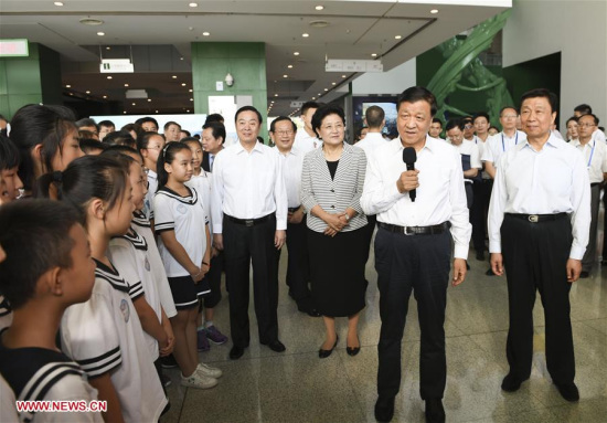 Liu Yunshan, a member of the Standing Committee of the Political Bureau of the Communist Party of China (CPC) Central Committee, visits China Science and Technology Museum in Beijing, capital of China, Sept. 17, 2017, the annual day for science popularization in China. (Xinhua/Gao Jie) Liu Yunshan, a member of the Standing Committee of the Political Bureau of the Communist Party of China (CPC) Central Committee, visits China Science and Technology Museum in Beijing, capital of China, Sept. 17, 2017, the annual day for science popularization in China. (Xinhua/Gao Jie)