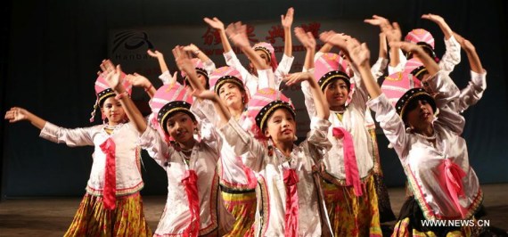 Students perform during the awarding ceremony of the 7th Ambassador Cup Chinese Language Contest and the 6th Chinese cultural performance competition in Kathmandu, capital of Nepal, Sept. 17, 2017. (Xinhua/Sunil Sharma) Students perform during the awarding ceremony of the 7th Ambassador Cup Chinese Language Contest and the 6th Chinese cultural performance competition in Kathmandu, capital of Nepal, Sept. 17, 2017. (Xinhua/Sunil Sharma)