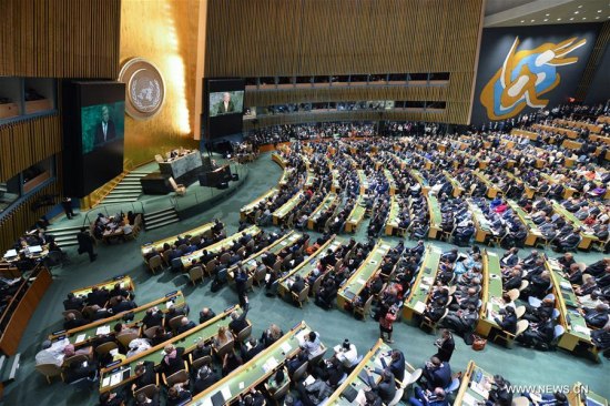 UN Secretary-General Antonio Guterres speaks during the General Debate of the 72nd session of the United Nations General Assembly, at the UN headquarters in New York, on Sept. 19, 2017. (Xinhua/Li Rui) UN Secretary-General Antonio Guterres speaks during the General Debate of the 72nd session of the United Nations General Assembly, at the UN headquarters in New York, on Sept. 19, 2017. (Xinhua/Li Rui)