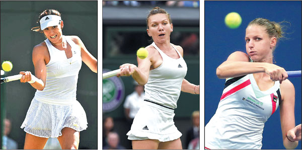 From left: World No 1 and reigning Wimbledon champion Garbine Muguruza, No 2-ranked Simona Halep and Karolina Pliskova, ranked fourth, will all grace the Wuhan Open, which begins with qualification rounds on Friday and concludes on Sept 30 in Wuhan, Hubei province. (Provided To China Daily) From left: World No 1 and reigning Wimbledon champion Garbine Muguruza, No 2-ranked Simona Halep and Karolina Pliskova, ranked fourth, will all grace the Wuhan Open, which begins with qualification rounds on Friday and concludes on Sept 30 in Wuhan, Hubei province. (Provided To China Daily)