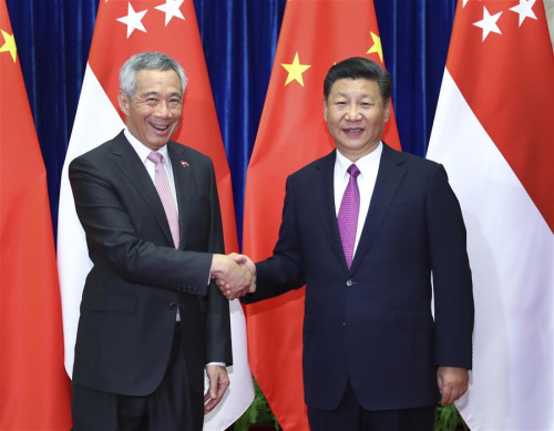 Chinese President Xi Jinping (R) meets with Singaporean Prime Minister Lee Hsien Loong in Beijing, capital of China, Sept. 20, 2017. (Xinhua/Xie Huanchi) Chinese President Xi Jinping (R) meets with Singaporean Prime Minister Lee Hsien Loong in Beijing, capital of China, Sept. 20, 2017. (Xinhua/Xie Huanchi)