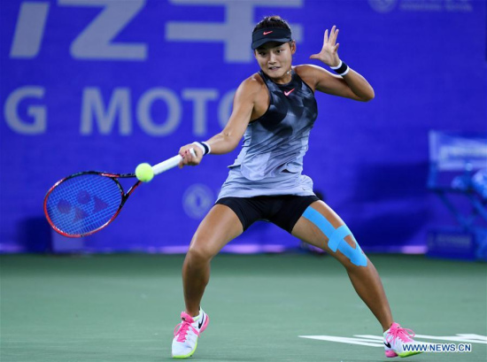 Wang Yafan of China returns the ball during the singles' first round match against Sorana Cirstea of Romania at 2017 WTA Wuhan Open in Wuhan, capital of central China's Hubei Province, on Sept. 24, 2017. Wang lost 0-2. (Xinhua/Li Ga) Wang Yafan of China returns the ball during the singles' first round match against Sorana Cirstea of Romania at 2017 WTA Wuhan Open in Wuhan, capital of central China's Hubei Province, on Sept. 24, 2017. Wang lost 0-2. (Xinhua/Li Ga)
