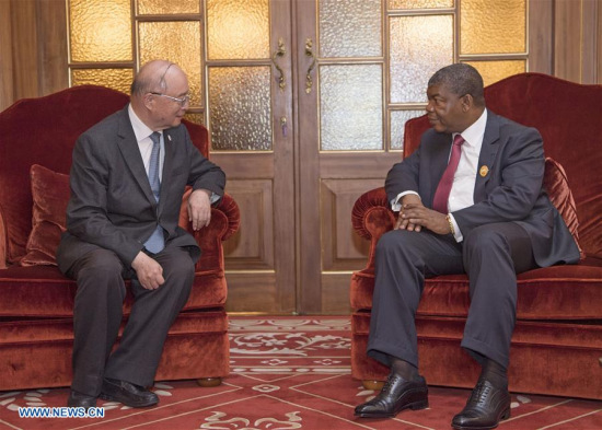 Angolan President Joao Lourenco (R) meets with Chinese President Xi Jinping's special envoy Chen Yuan, who is vice chairman of the National Committee of the Chinese People's Political Consultative Conference, in Luanda, Angola, Sept. 26, 2017. (Xinhua/Chen Cheng) Angolan President Joao Lourenco (R) meets with Chinese President Xi Jinping's special envoy Chen Yuan, who is vice chairman of the National Committee of the Chinese People's Political Consultative Conference, in Luanda, Angola, Sept. 26, 2017. (Xinhua/Chen Cheng)