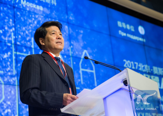 Chinese Ambassador to Russia Li Hui speaks at an economic forum in Moscow, Russia, September 18, 2017. (Xinhua/Wu Zhuang) Chinese Ambassador to Russia Li Hui speaks at an economic forum in Moscow, Russia, September 18, 2017. (Xinhua/Wu Zhuang)