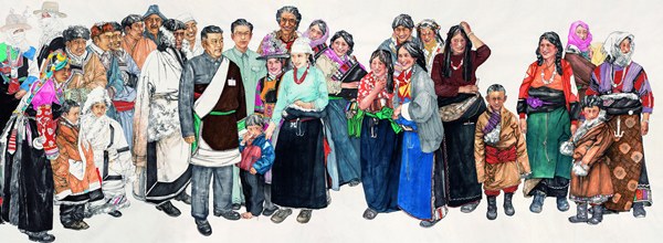 The painting is among many such works on show at the National Museum of China that focus on role models. (Photo provided to China Daily) The painting is among many such works on show at the National Museum of China that focus on role models. (Photo provided to China Daily)