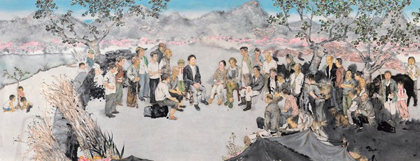 The ink painting, Herald of Chunfeng Village, portrays Wang Jiayuan, a Party official, by artist Liu Qinghe from the Central Academy of Fine Arts. The painting is among many such works on show at the National Museum of China that focus on role models. (Photo provided to China Daily) The ink painting, Herald of Chunfeng Village, portrays Wang Jiayuan, a Party official, by artist Liu Qinghe from the Central Academy of Fine Arts. The painting is among many such works on show at the National Museum of China that focus on role models. (Photo provided to China Daily)