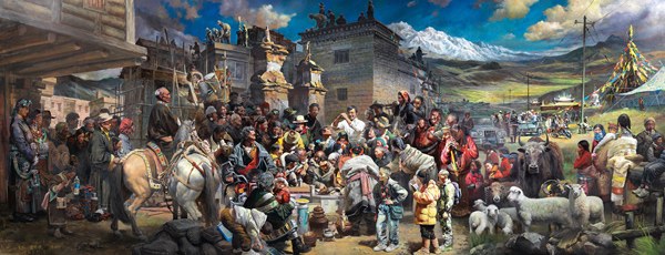 The painting is among many such works on show at the National Museum of China that focus on role models. (Photo provided to China Daily) The painting is among many such works on show at the National Museum of China that focus on role models. (Photo provided to China Daily)