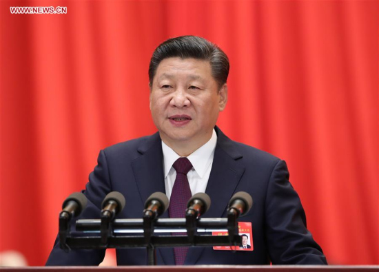 Xi Jinping delivers a report to the 19th National Congress of the Communist Party of China (CPC) on behalf of the 18th Central Committee of the CPC at the Great Hall of the People in Beijing, capital of China, Oct. 18, 2017. The CPC opened the 19th National Congress at the Great Hall of the People Wednesday morning. (Xinhua/Ma Zhancheng) Xi Jinping delivers a report to the 19th National Congress of the Communist Party of China (CPC) on behalf of the 18th Central Committee of the CPC at the Great Hall of the People in Beijing, capital of China, Oct. 18, 2017. The CPC opened the 19th National Congress at the Great Hall of the People Wednesday morning. (Xinhua/Ma Zhancheng)