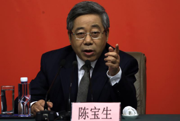 Chen Baosheng, minister of education, speaks at a news conference on the sidelines of the 19th National Congress of the Communist Party of China.(Photo by Edmond Tang/China Daily) Chen Baosheng, minister of education, speaks at a news conference on the sidelines of the 19th National Congress of the Communist Party of China.(Photo by Edmond Tang/China Daily)