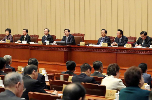 Zhang Dejiang, chairman of the Standing Committee of the National People's Congress (NPC), presides over a meeting of the 30th session of the 12th NPC Standing Committee in Beijing, capital of China, Oct. 30, 2017. (Xinhua/Liu Weibing) Zhang Dejiang, chairman of the Standing Committee of the National People's Congress (NPC), presides over a meeting of the 30th session of the 12th NPC Standing Committee in Beijing, capital of China, Oct. 30, 2017. (Xinhua/Liu Weibing)