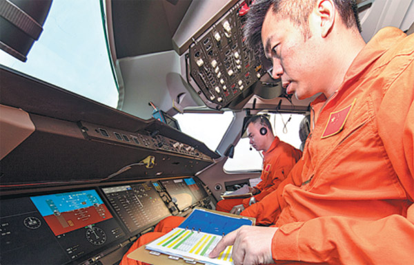 Pilots prepare for the third test flight of the home-developed C919 on Friday in Shanghai. (Photo provided to China Daily) Pilots prepare for the third test flight of the home-developed C919 on Friday in Shanghai. (Photo provided to China Daily)